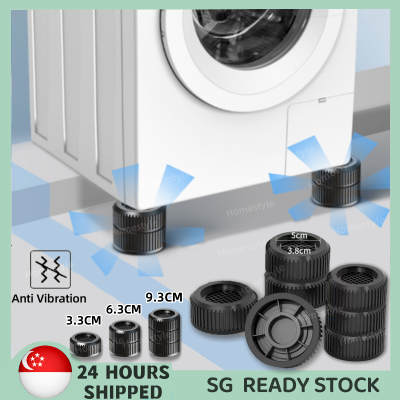 SG READY STOCK】Anti-Vibration Pads for Washing Machine Anti Vibration Feet  Pads Rubber Mat non-slip Silent Washing Machine Refrigerator Support Height  Increase 3.3/6.3/9.3cm