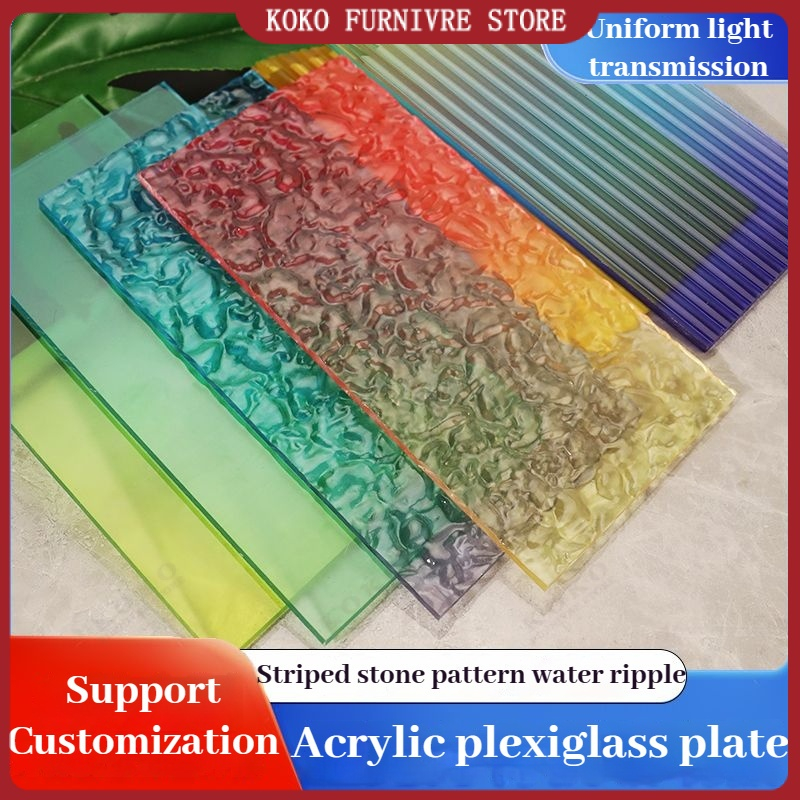 Colorful Transparent Stone Pattern Acrylic Plate Organic Glass Custom ...