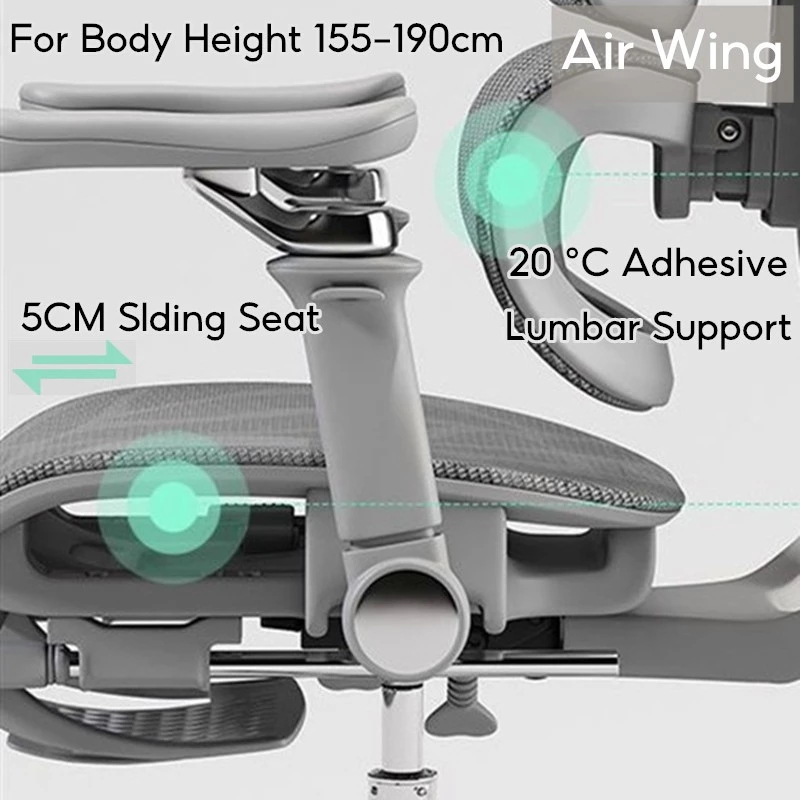 Ergonomic chair Home full mesh chair with 3D waist support recliner ...