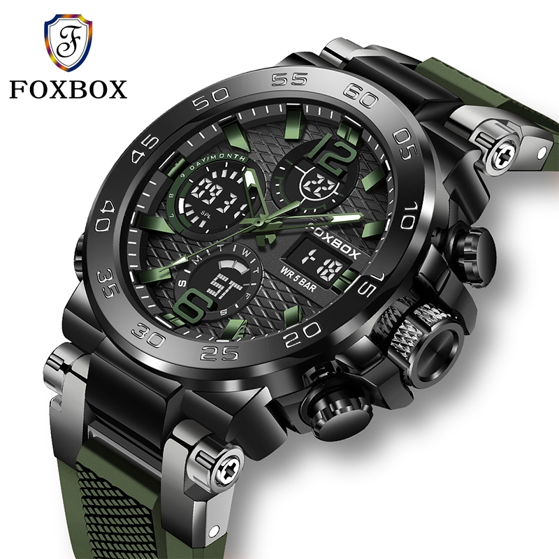 FOXBOX Digital Sport Watch For Men Outdoors Sport Swimming Waterproof ...
