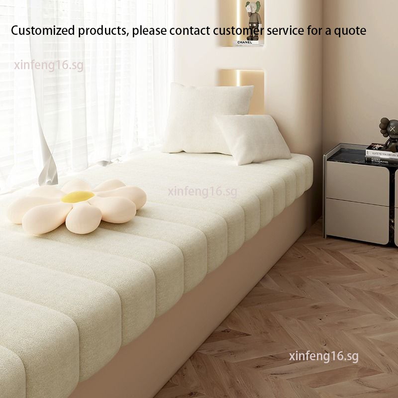 Teddy velvet Siwu bay window mat cream style light luxury windowsill ...