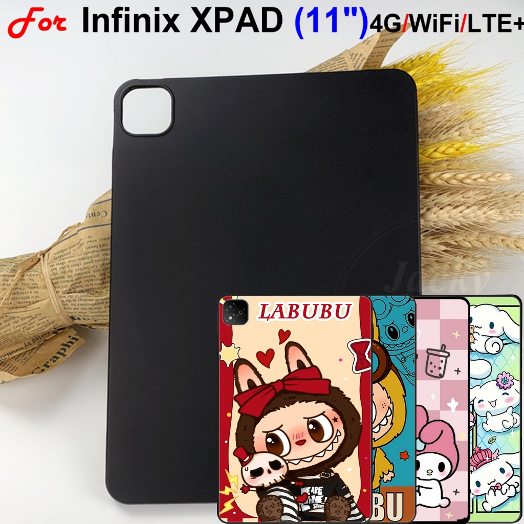 For Infinix XPAD Tablet 11” X1101 X1101B 11.0-inch Black Soft Silicone Case  NeZha Shockproof TPU Back Cover