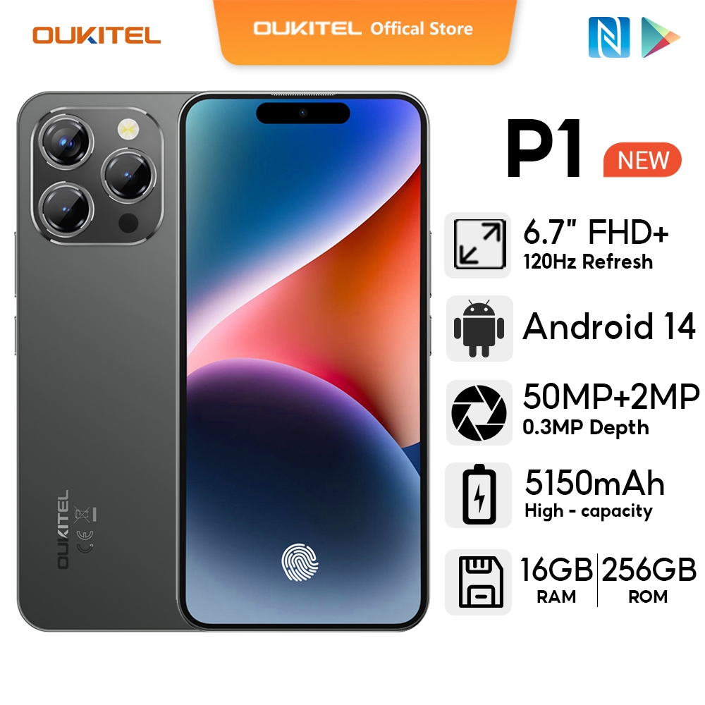 OUKITEL P1 With In-Display Fingerprint Screen 16GB+256GB 6.72