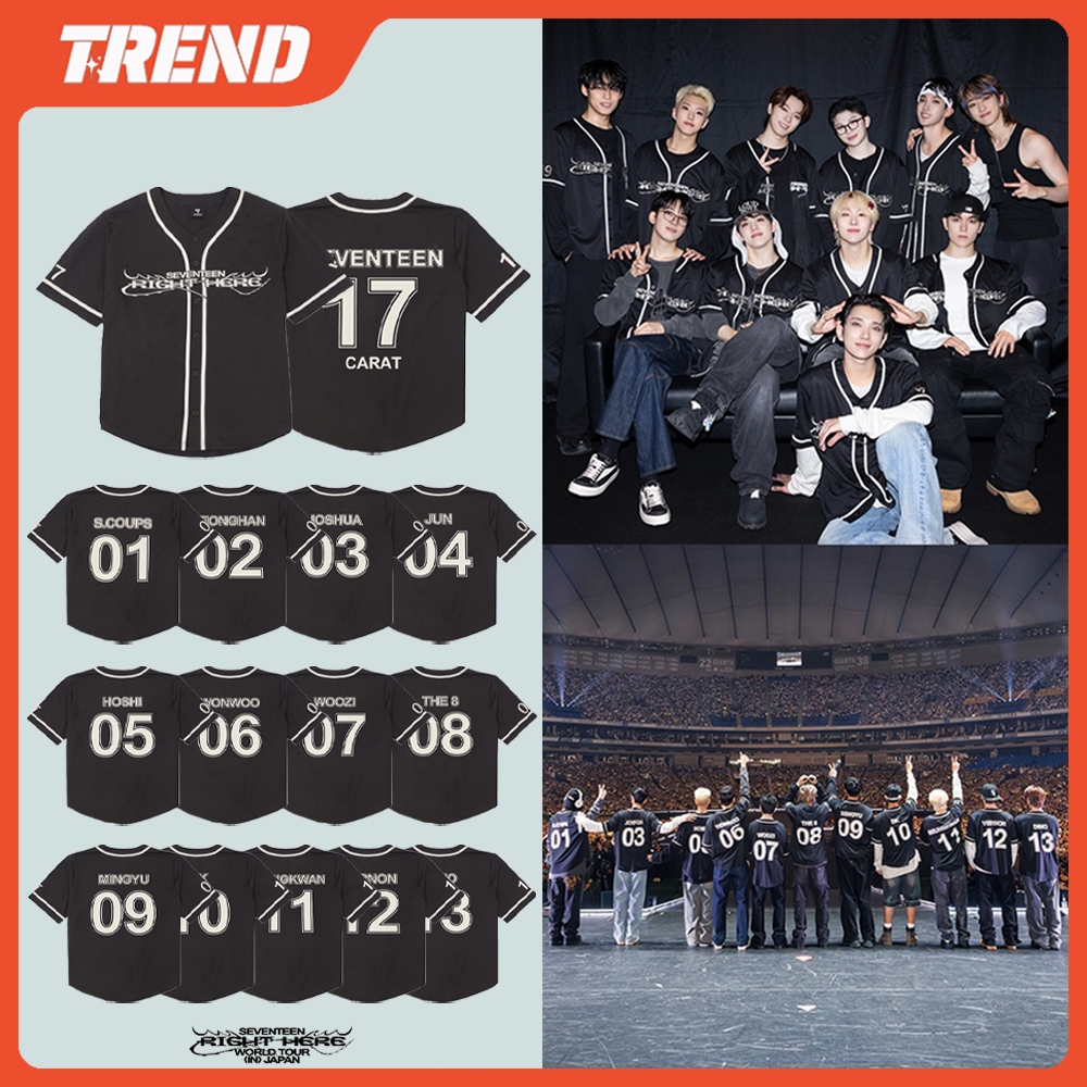 KPOP SEVENTEEN RIGHT HERE Uniform Jersey T-shirt Men's and