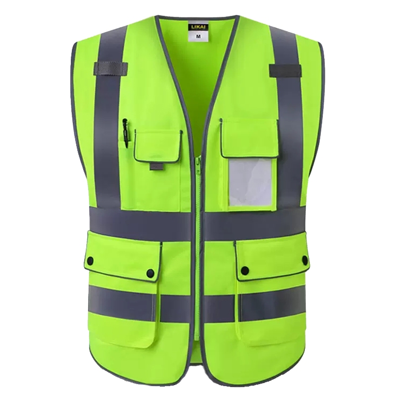 High Visibility Reflective Safety Vest Zipper Front Vest With ...