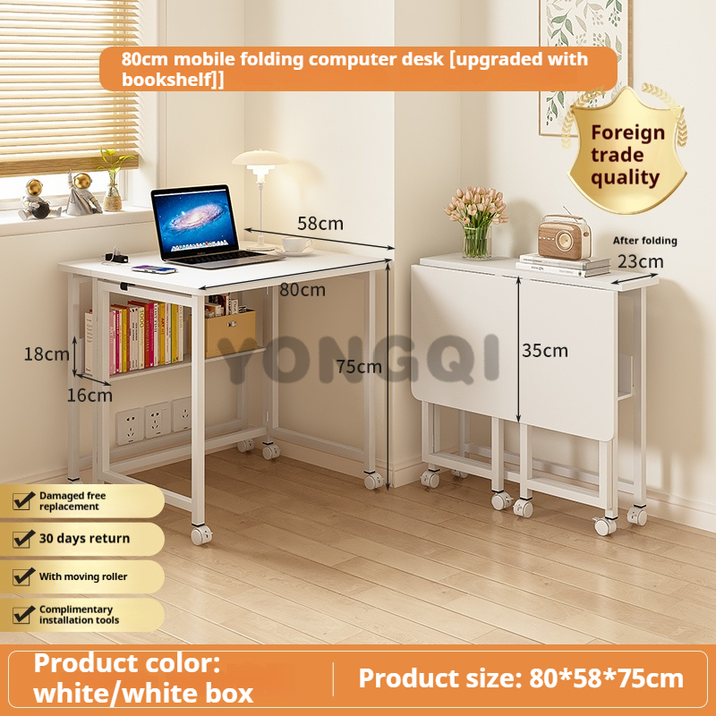 Folding Desk Movable Table Student Household Computer Desk Study Small ...