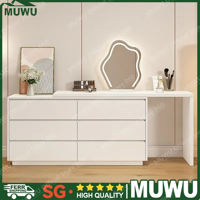 MUWU Simple Modern Mini Dressing Table With Lamp And Mirror Bedroom ...