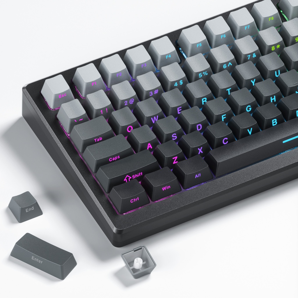 XVX Gradient Keycaps Simple Solid Color PBT OEM Profile Side Print ...
