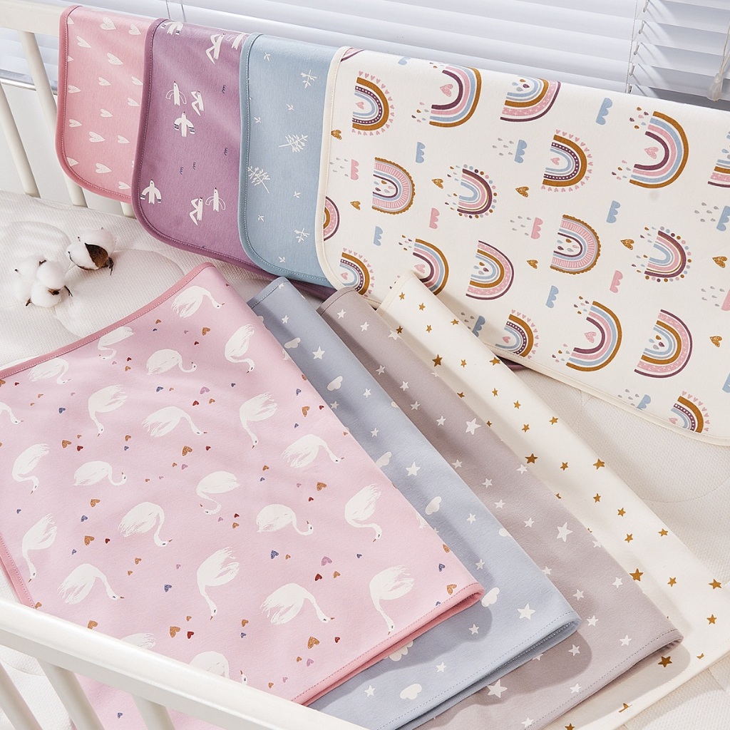 Baby Changing Mat Cotton Urine Pad Waterproof Washable Kids Play Mat ...
