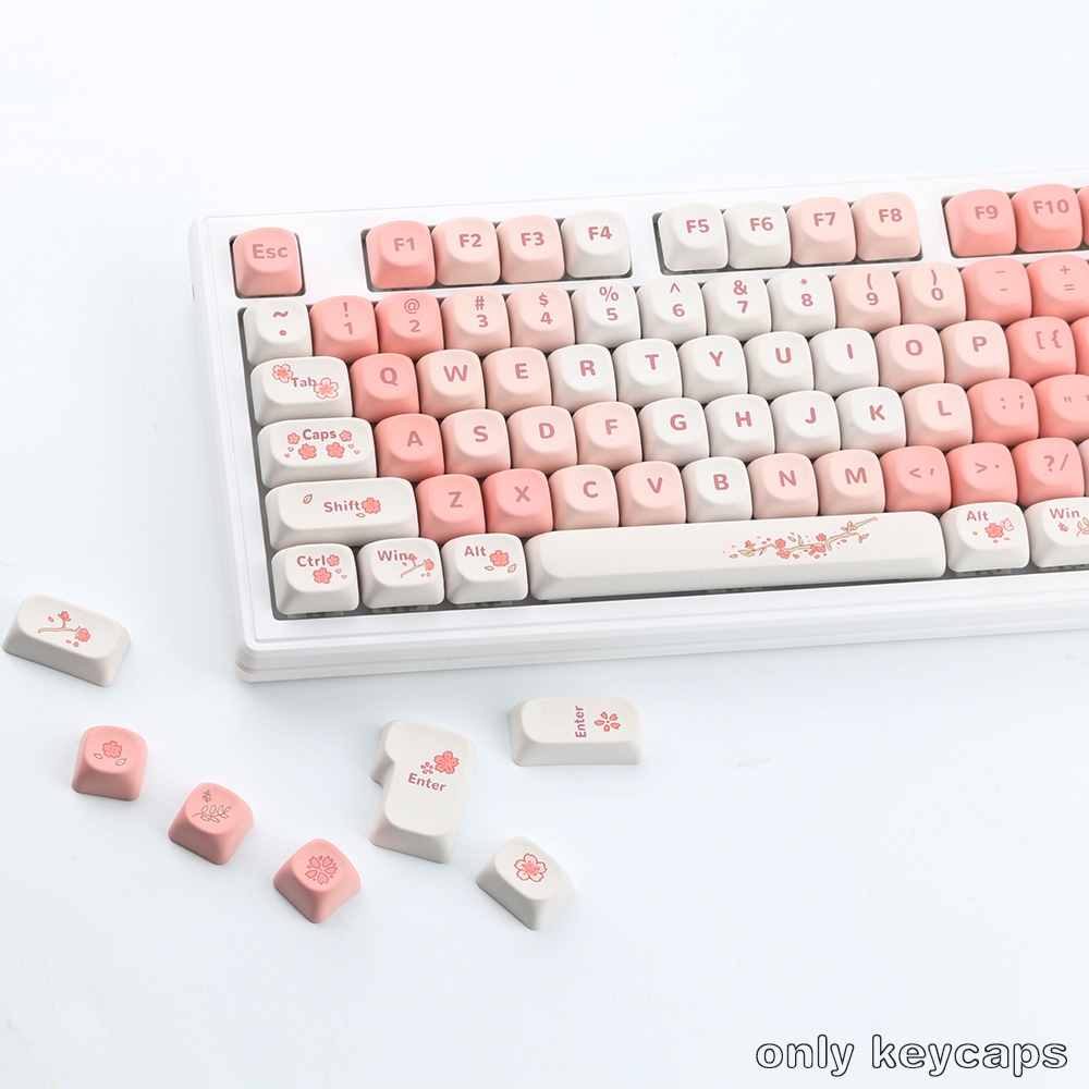 NEW PBT Keycaps Sakura Theme Keycaps MOA Profile for Cherry Gateron MX ...