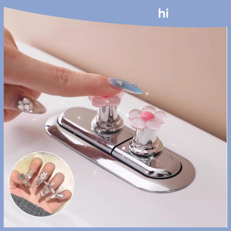 HI HOMES Cute Flower Toilet Button Nail Specific Bathroom Water Tank ...