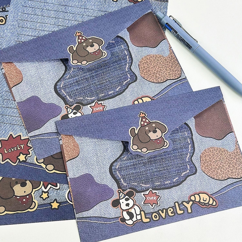 10pcs/set Kawaii Dog Envelopes with Letter Pads DIY Love Letter Writing ...