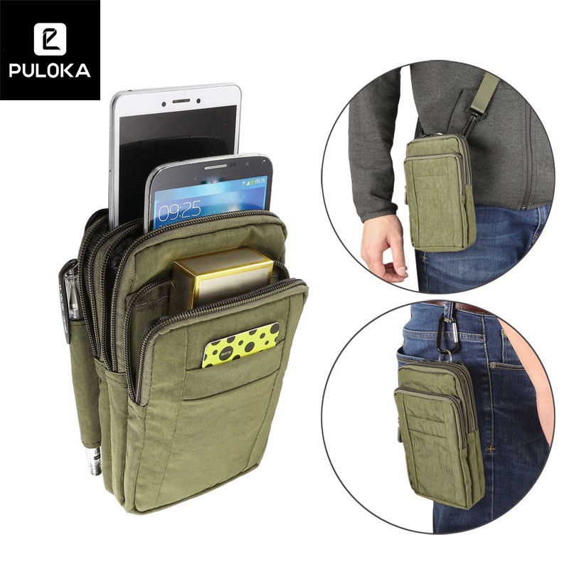 Universal Phone Bag Nylon CellPhone Waist Pouch Belt Bag for below 7.0 ...