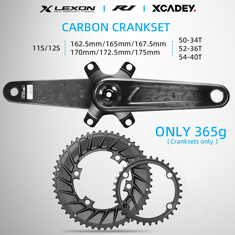 Pédalier XCADEY 155mm 110BCD 4S Road Noir Compteur de Puissance Vélo de