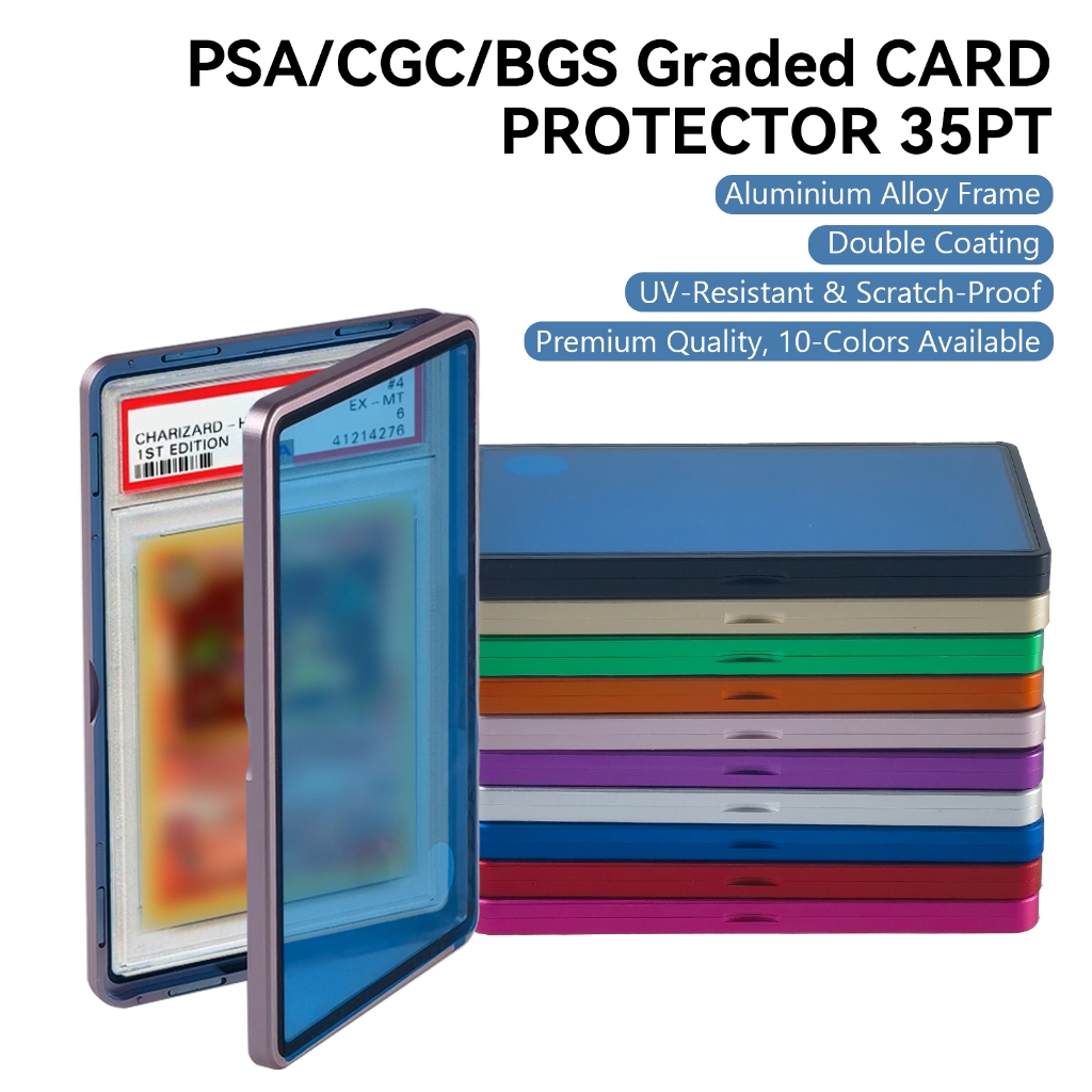For BGS For PSA For CGC Sports & Gaming Cards Premium Metal Frame Graded  Card Protector Magnetic Aluminum Glass Case UV Scratch Resistant Display  Multi-Color Guard Bumper Options | Shopee Singapore