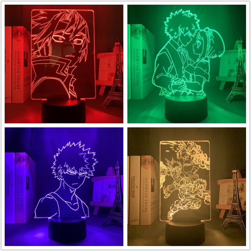 Anime My Hero Academia Series LED Night Light Colorful Colors Changing ...