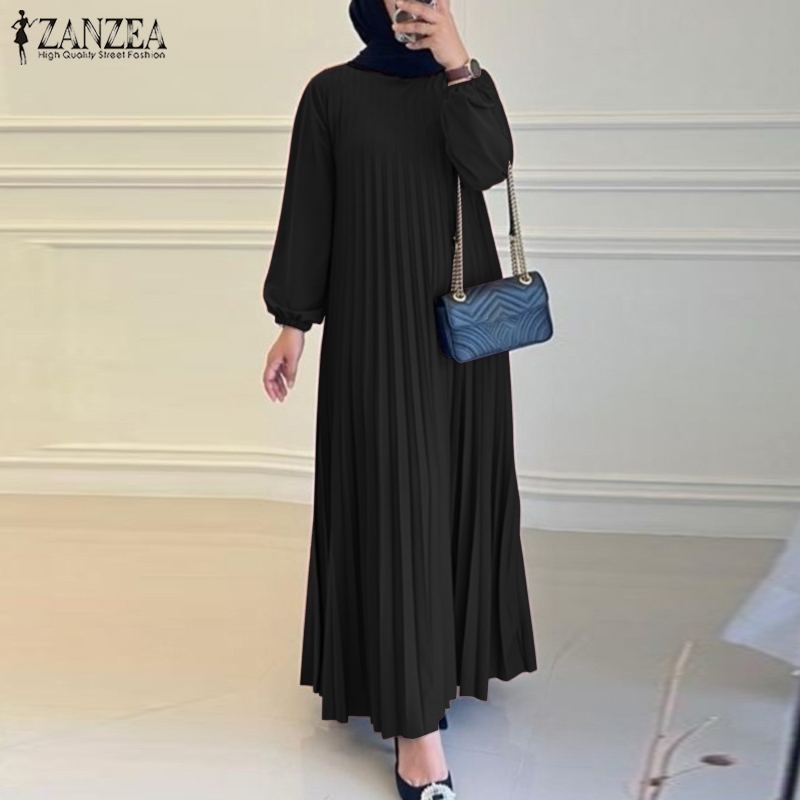 slim fit dress slacks Modest Muslim Women's Ruffled Shoulder Maxi Dress main image 1