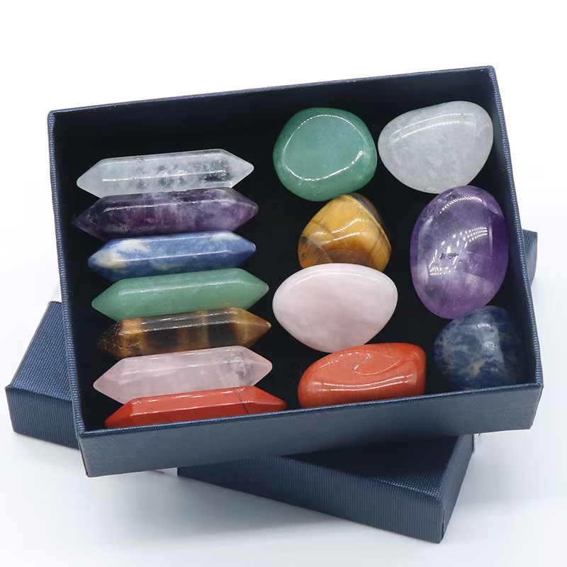 7 Chakra Healing Stones Set Crystal Stone Quartz Point 7 Chakra Crystal ...