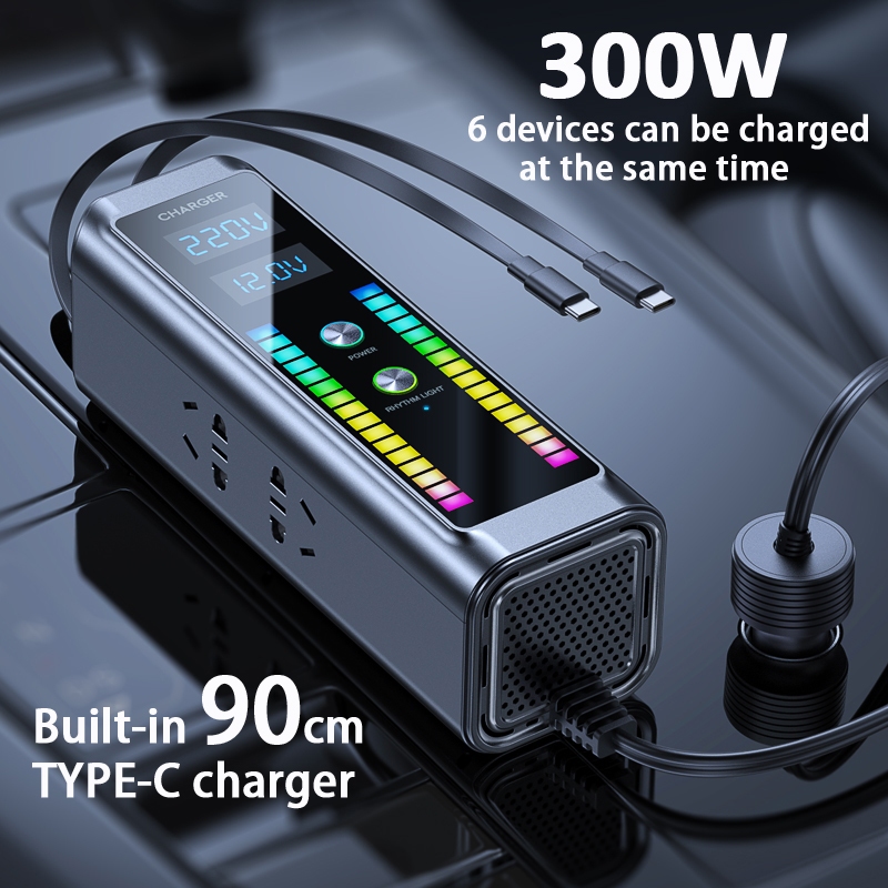 【IN STOCK】300W Car Power Inverter Lighting Car Intelligent Inverter 12V ...