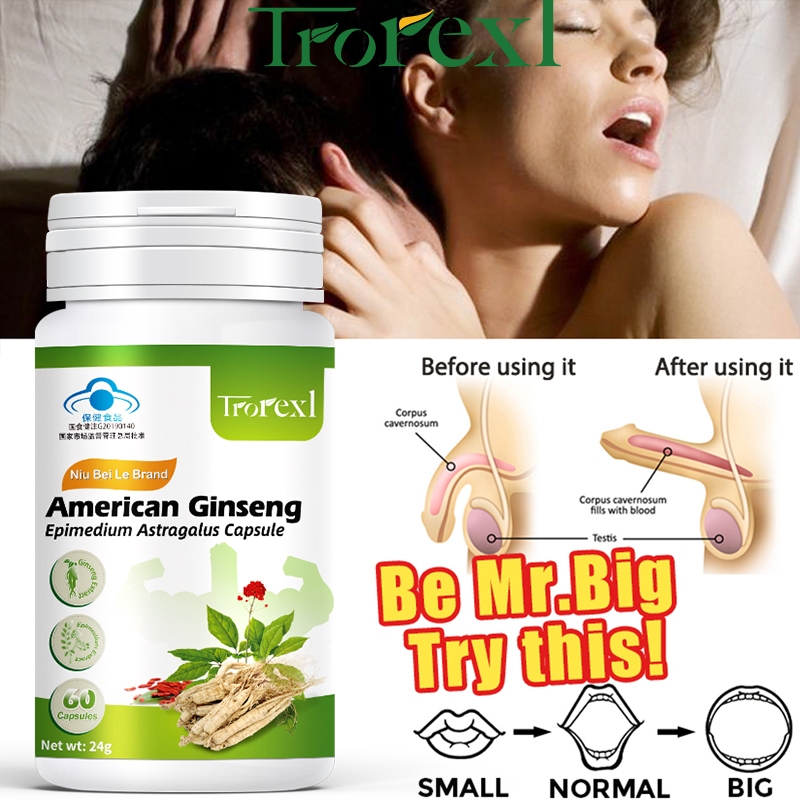 Capsules De Ginseng Américain Et Epimedium - 30 à 120 Capsules - Pour Énergie Et Endurance - Tecepec