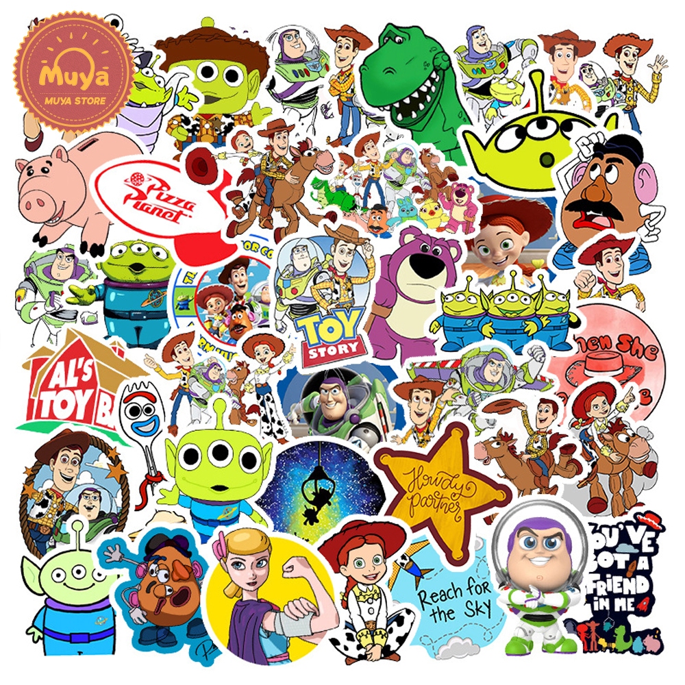 MUYA 50pcs Toy Story Stickers Waterproof Cartoon Vinyl Stickers for ...