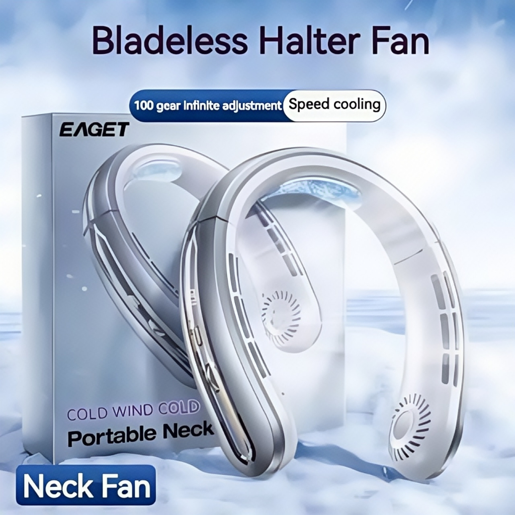 SGLOBFY 10000mAh Neck Portable Fan 100-Speed Strong Wind LED Screen ...