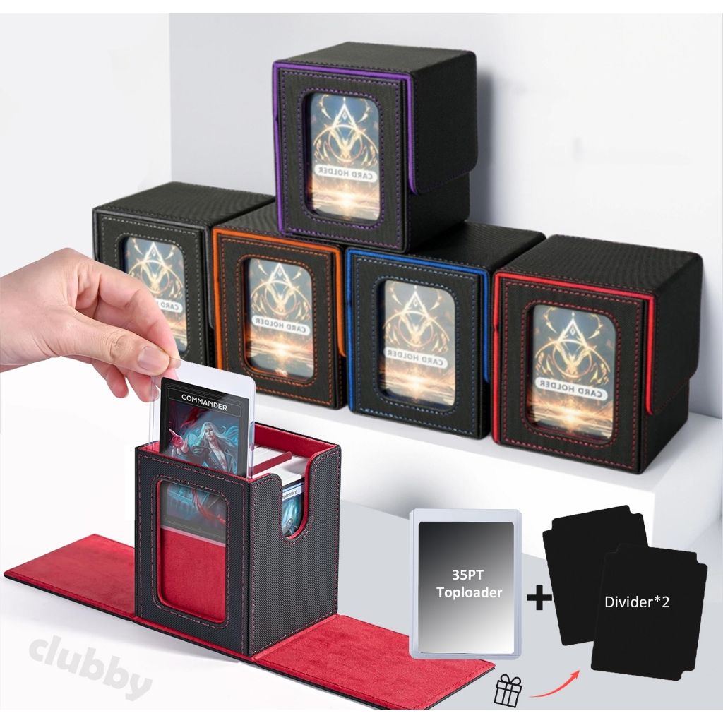 Deck box with Transparent Window hold 100+ double-sleeved cards apply for  TCG/Magic/Sport Card Box | Shopee Singapore
