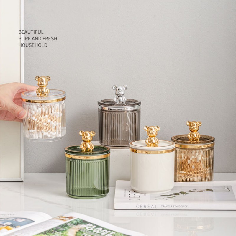 Bear Cotton Swabs Box Toothpick Dental Floss Storage Container | Shopee ...