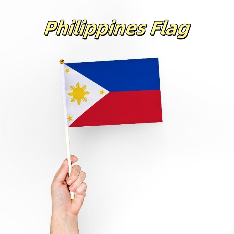 Mflagperft Bandierine Delle Filippine Piccole - Philippines Hand Held Flag - Leggere E Pieghevoli