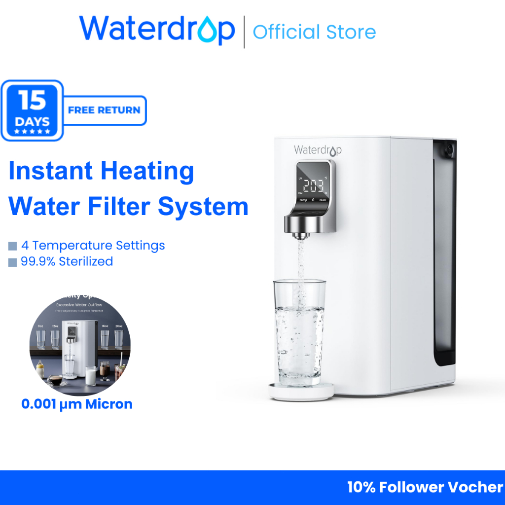 【Instant Hot】 Waterdrop K19-H Countertop Reverse Osmosis System, Reverse  Osmosis Water Filter Countertop, 3:1 Pure to Drain, Temperature Options 