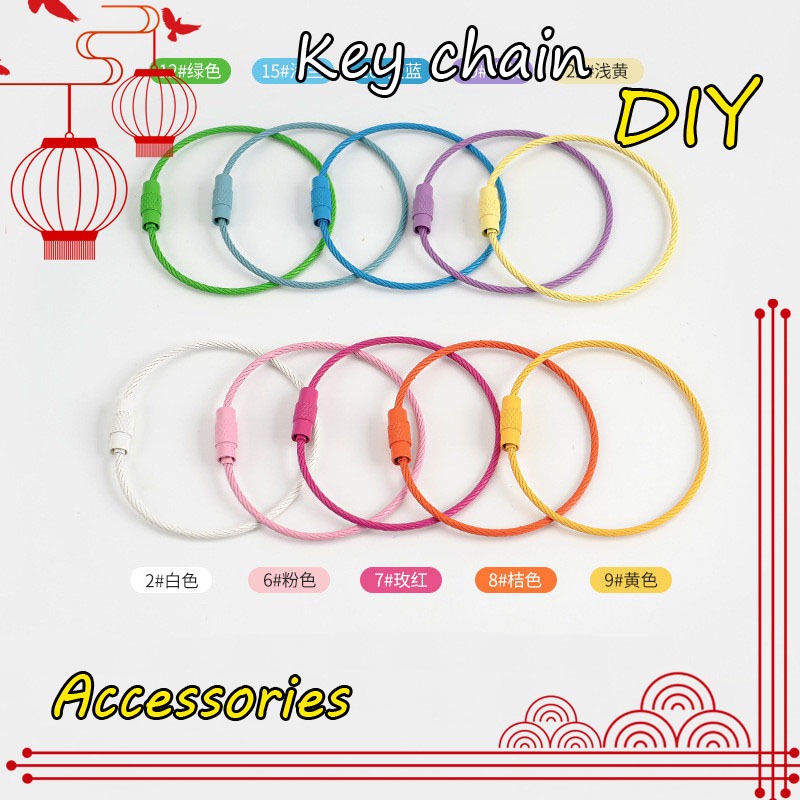 Candy Color Paint Color Steel Wire Ring Key Ring Key Ring Handmade ...