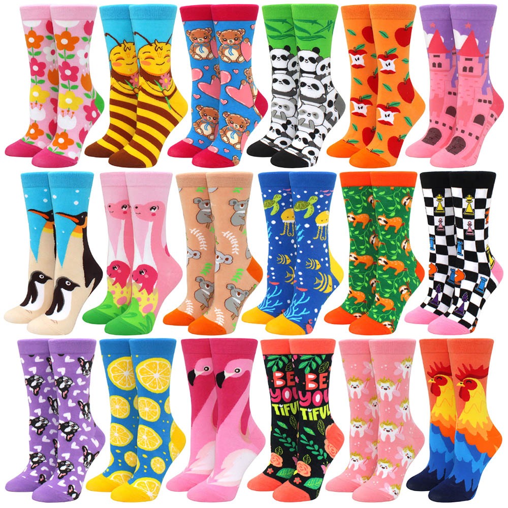 New Fashion Colorful Funny Happy Casual Women Socks Harajuku Cute ...
