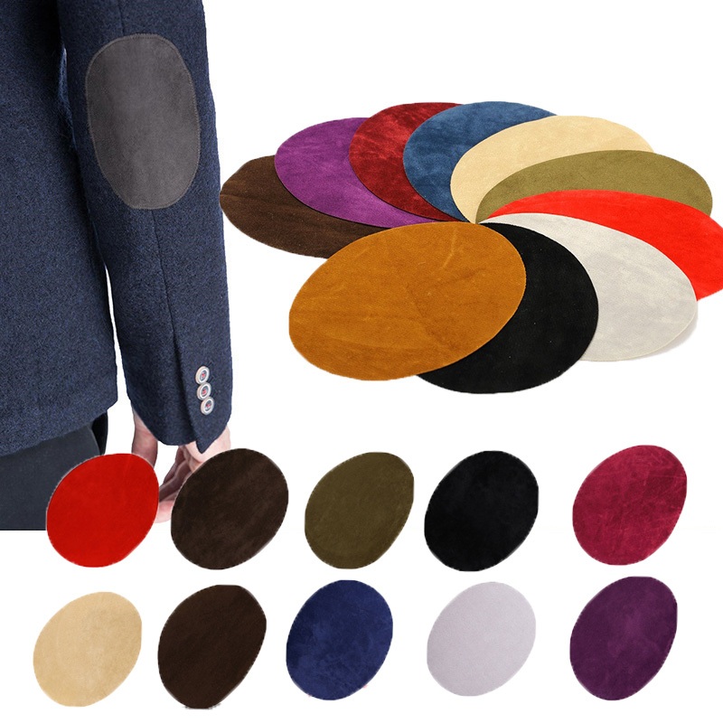 1 Pair Multicolor Suede Fabric Patch Iron On Patches Repair Elbow Knee ...