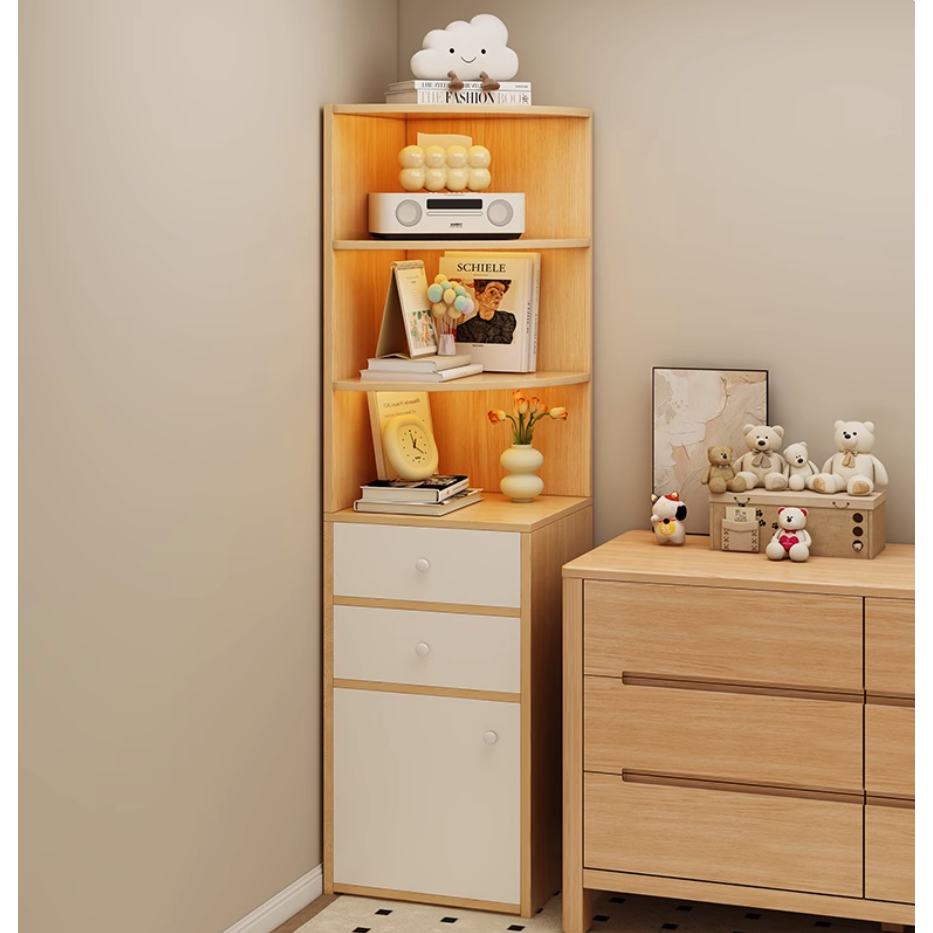 Wooden Corner Chest Drawer Nordic Storage Cabinet With Shelf Landing ...