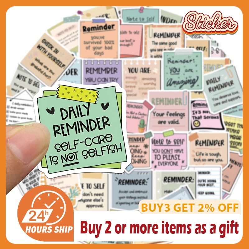 50PCS Reminder Motivational Phrase Stickers DIY Phone Laptop Bicycle ...