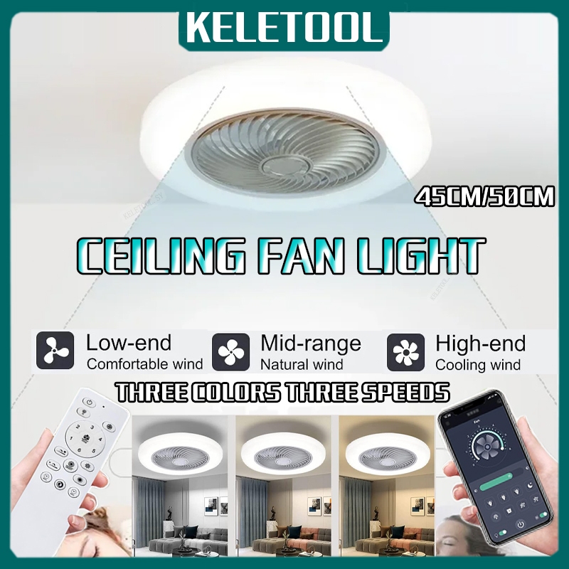 Ceiling fan with light LED ceiling fan light Remote control and app ...