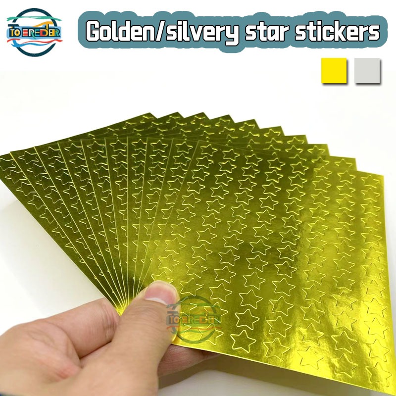【10sheets (10mm/15mm, 960/400 pcs)】Gold foil adhesive stickers Gold ...