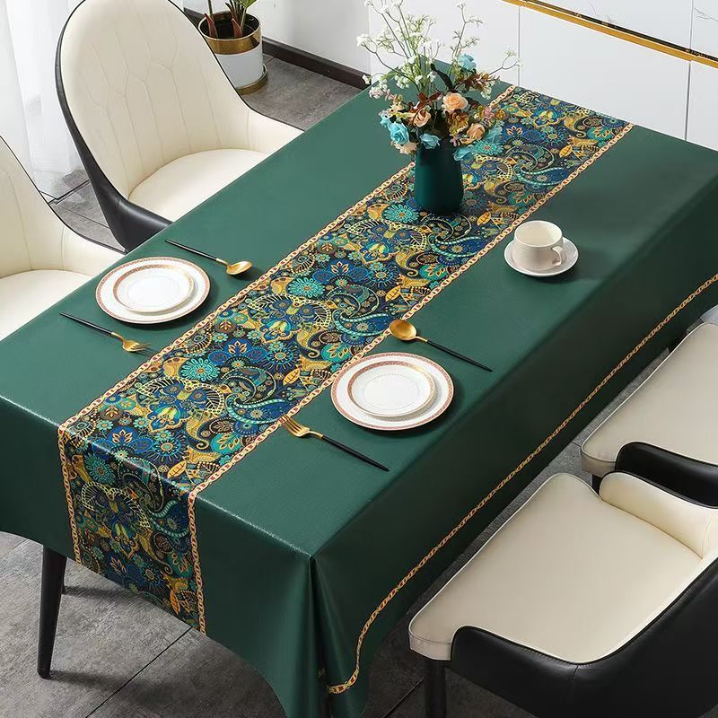 Simple style tablecloth waterproof anti-scald table mat rectangular ...