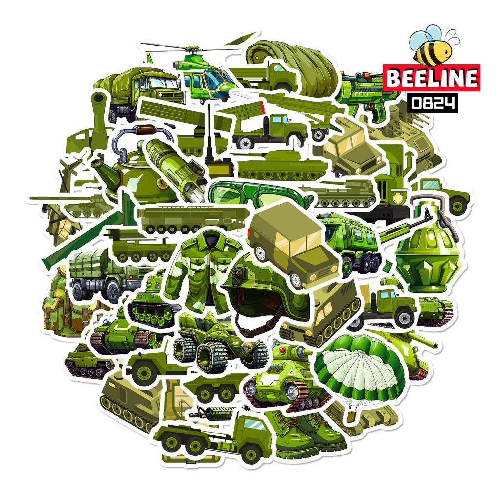 Beeline 50 Pcs Camouflage Tank Stickers Army Diy Decor Waterproof ...