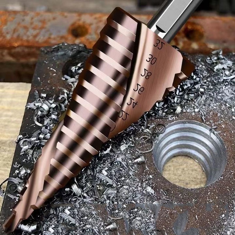 THINKWORK M35 Cobalt Spiral Flute Step Drill Bit Set, 5 Pcs