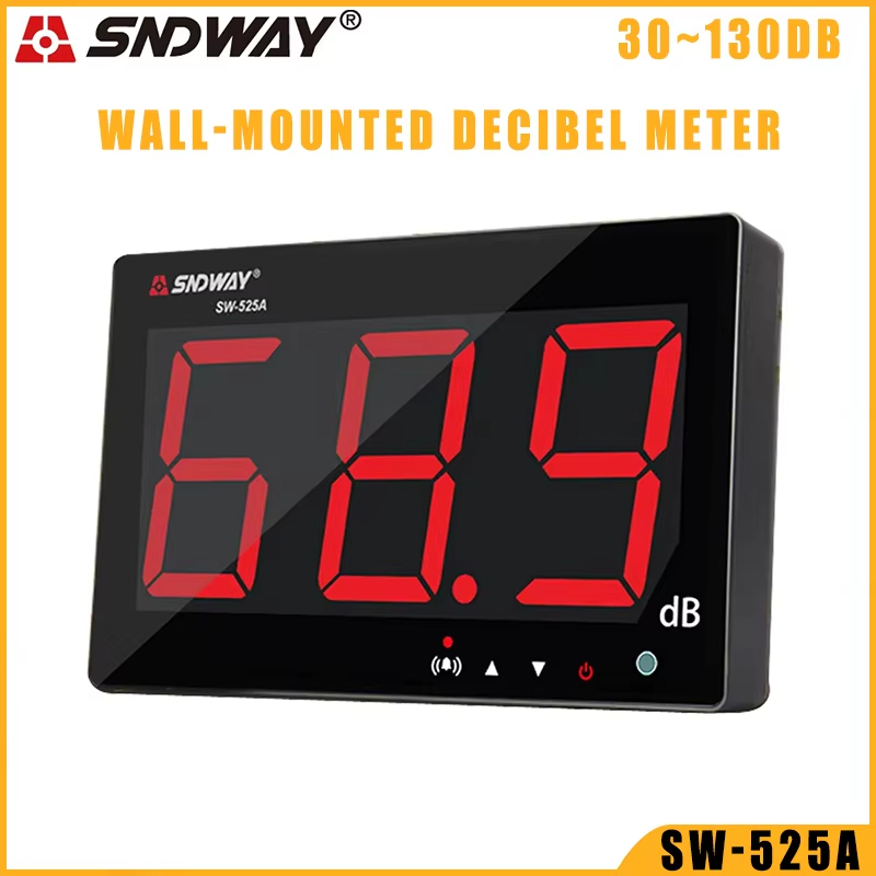 SNDWAY SW-525A Digital Sound Level Meter 130 DB Wall Mounted Handheld ...