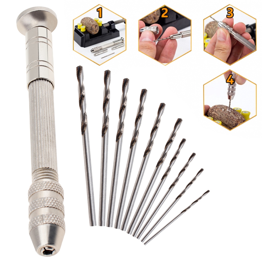 Stainless Steel Hand Drill Miniature and Model Drill Bit Set for ...