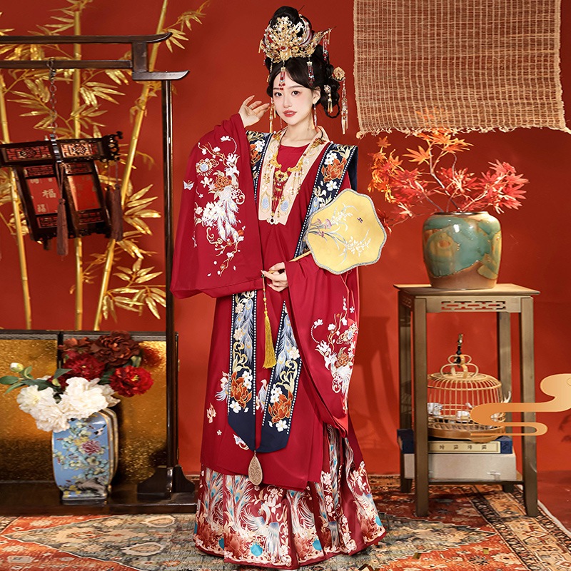 New Heavy Industry Embroidery Ming Made Hanfu Female Phoenix Crown Xia ...