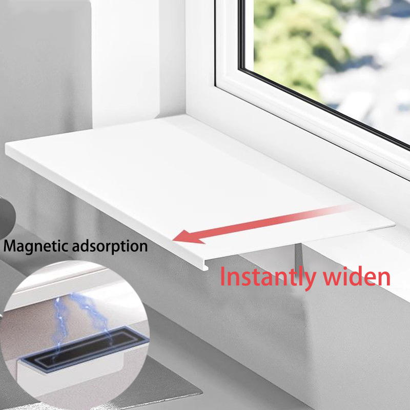 Punch-Free Kitchen Window Sill Extension Board Storage Rack Countertop ...