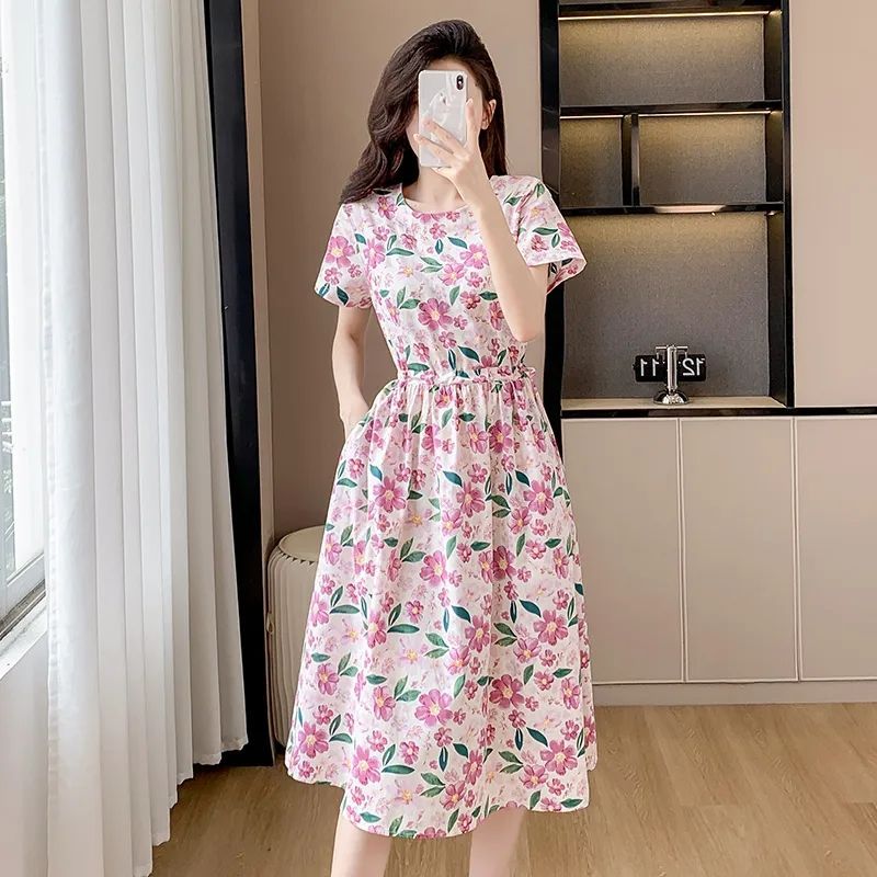 navy blue dress for baby girl Women Summer Dress V Neck Flower Print High Tight Waist A-line Flying  Sleeves Ruffle Pleated Dating Party Vacation Beach Mini Dress – buy the  best products in the Ayzeze online store