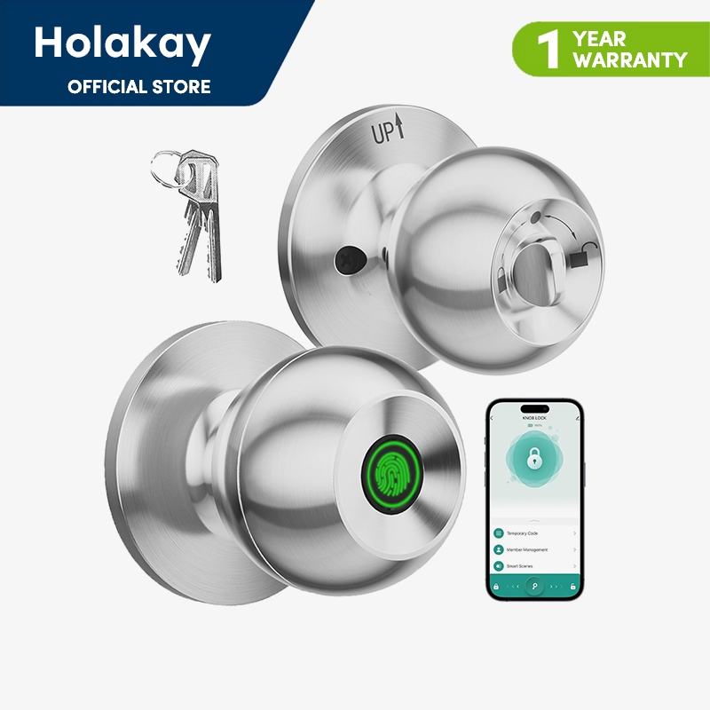 Holakay Fingerprint Door Lock, Smart Fingerprint Door Knob with App ...