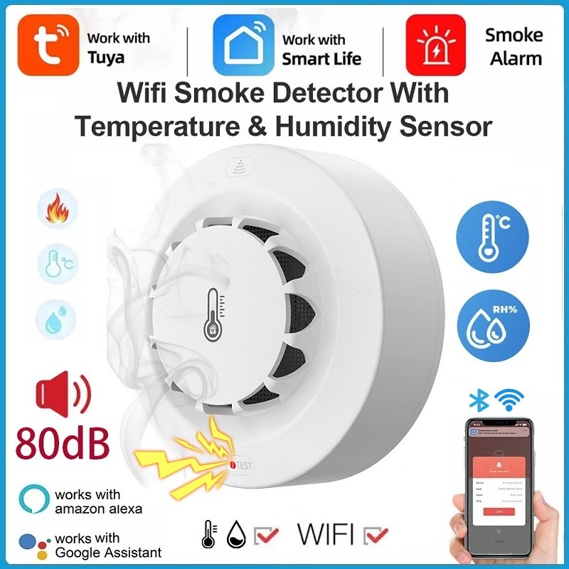 Tuya Smart Life WiFi Smoke Alarm Temperature And Humidity Detection ...
