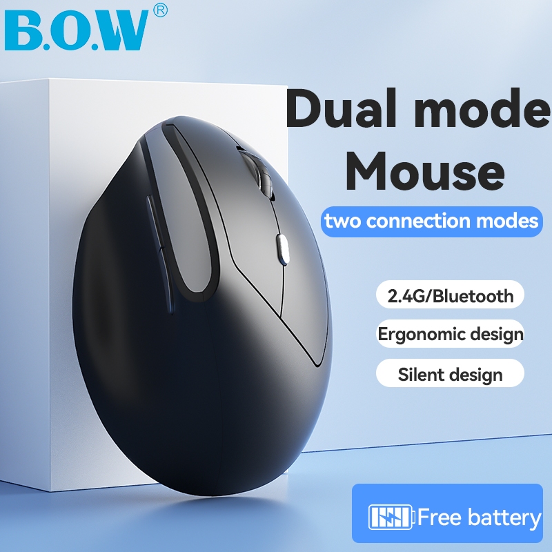 BOW MD190mini Portable Ergonomic Mouse 2.4G USB Wireless BT Dual-mode ...