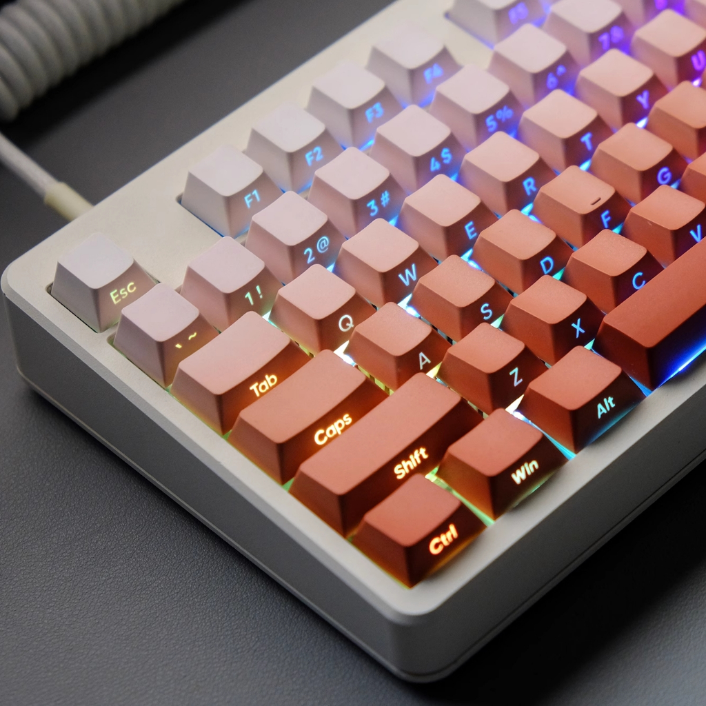Rouge Front Carving Through Light Keycap Doubleshot Material OEM ...