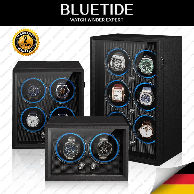 BLUETIDE Watch Winder Box Automatic for 1/2/4/6 slot Wooden watch box ...